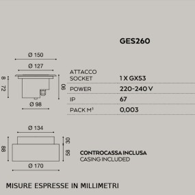 GE-GES260 Gea Led spot encastré