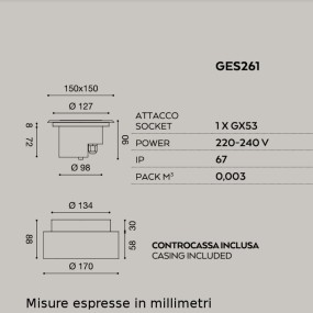 Faretto incasso GE-GES261 Gea Led