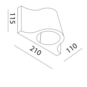 Toscot LIDO 1071 GX53 7W LED IP55 Wandleuchte