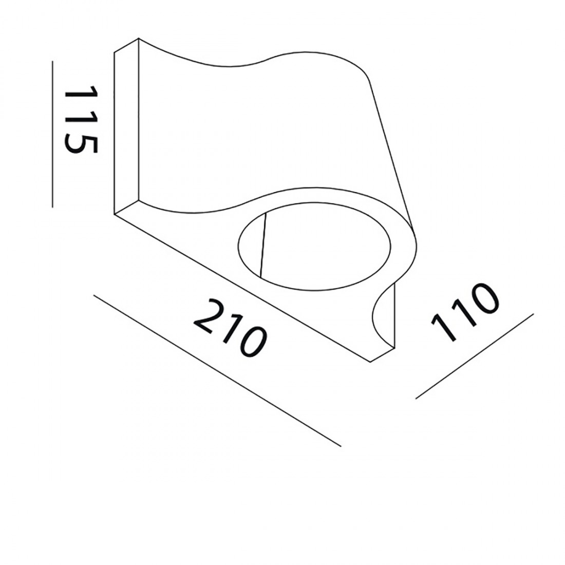 Toscot LIDO 1071 GX53 7W LED IP55 Wandleuchte