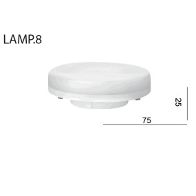 Bombilla Led 6.5W Lámpara 8 Toscot con conexión bayoneta Gx53, 220V