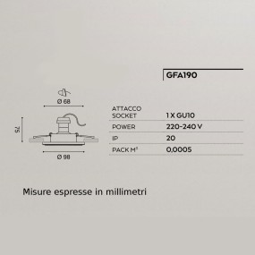 Faretto incasso GE-GFA190 Gea Led