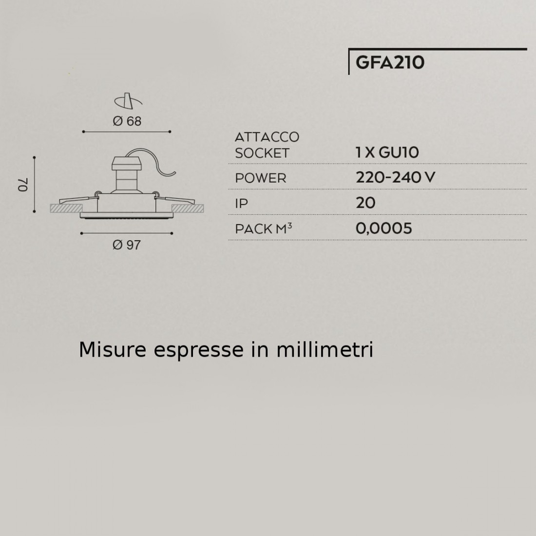 Faretto incasso GE-GFA210 Gea Led