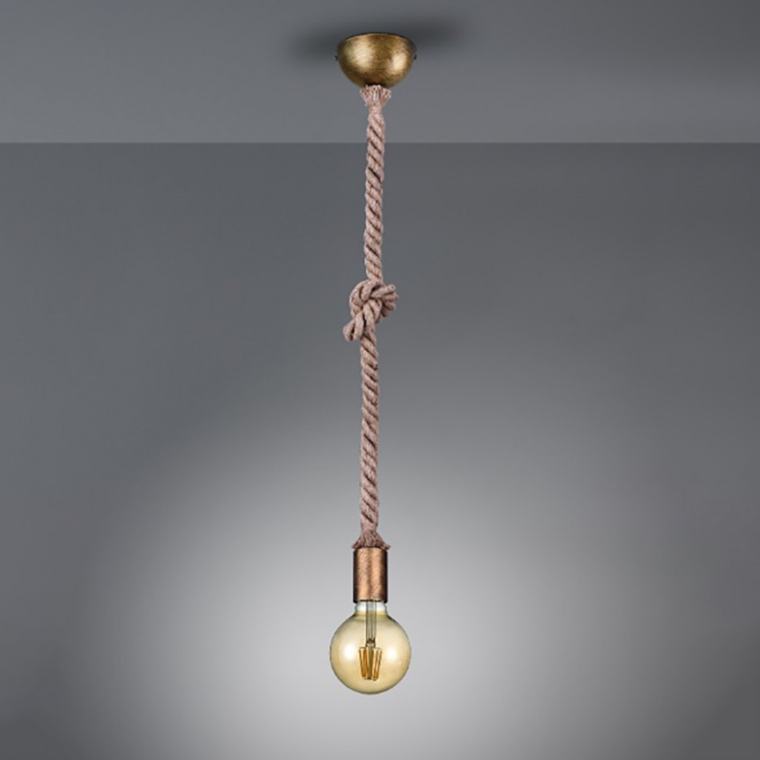 Lustre en corde 1 lumière Rope Trio Lighting rustique vintage seulement ampoule