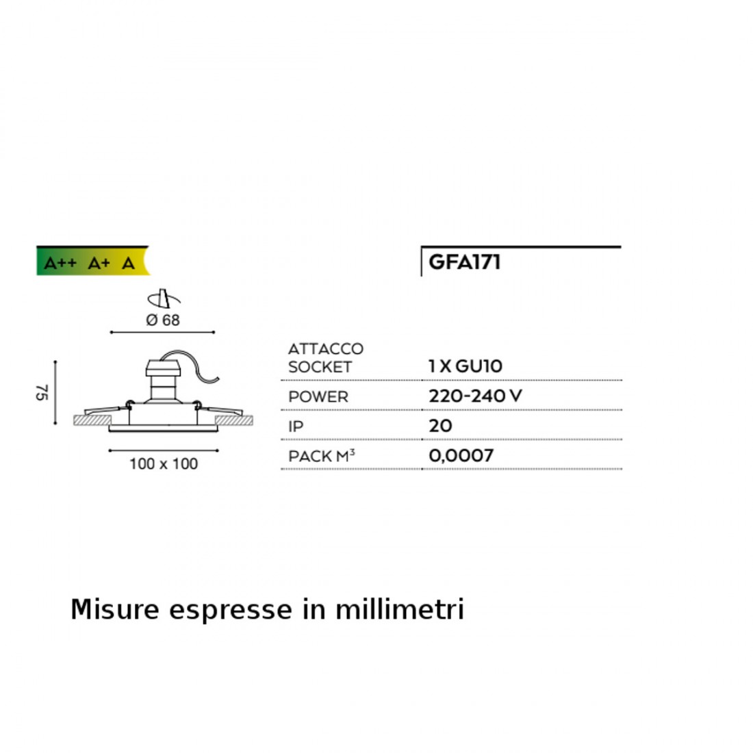 Spot encastré GE-GFA171 Gea Led