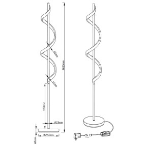 Lampadaire moderne Trio Lighting SYDNEY 472910106 LED