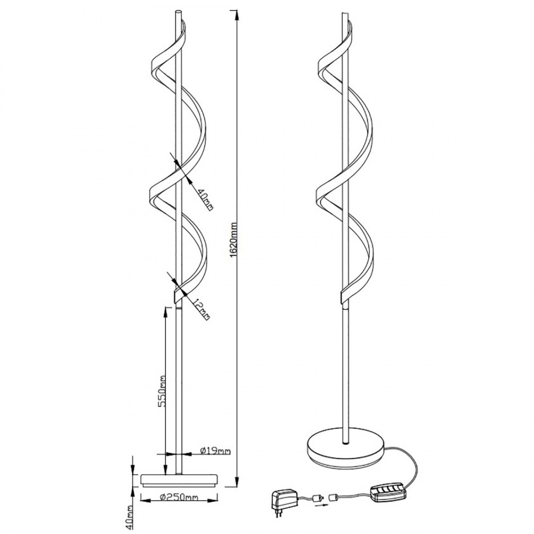 Lampadaire moderne Trio Lighting SYDNEY 472910106 LED