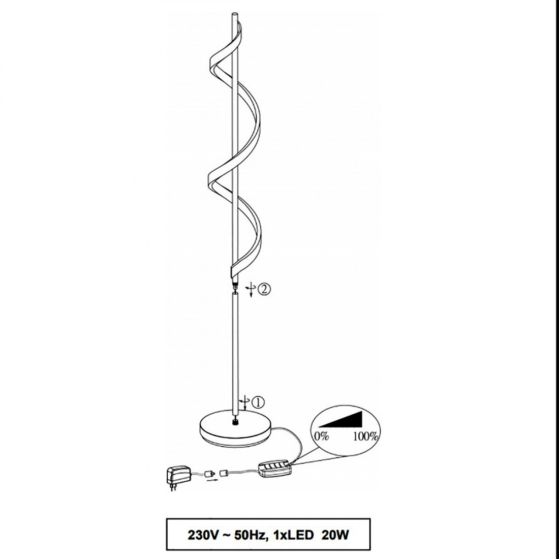 Lampadaire moderne Trio Lighting SYDNEY 472910106 LED