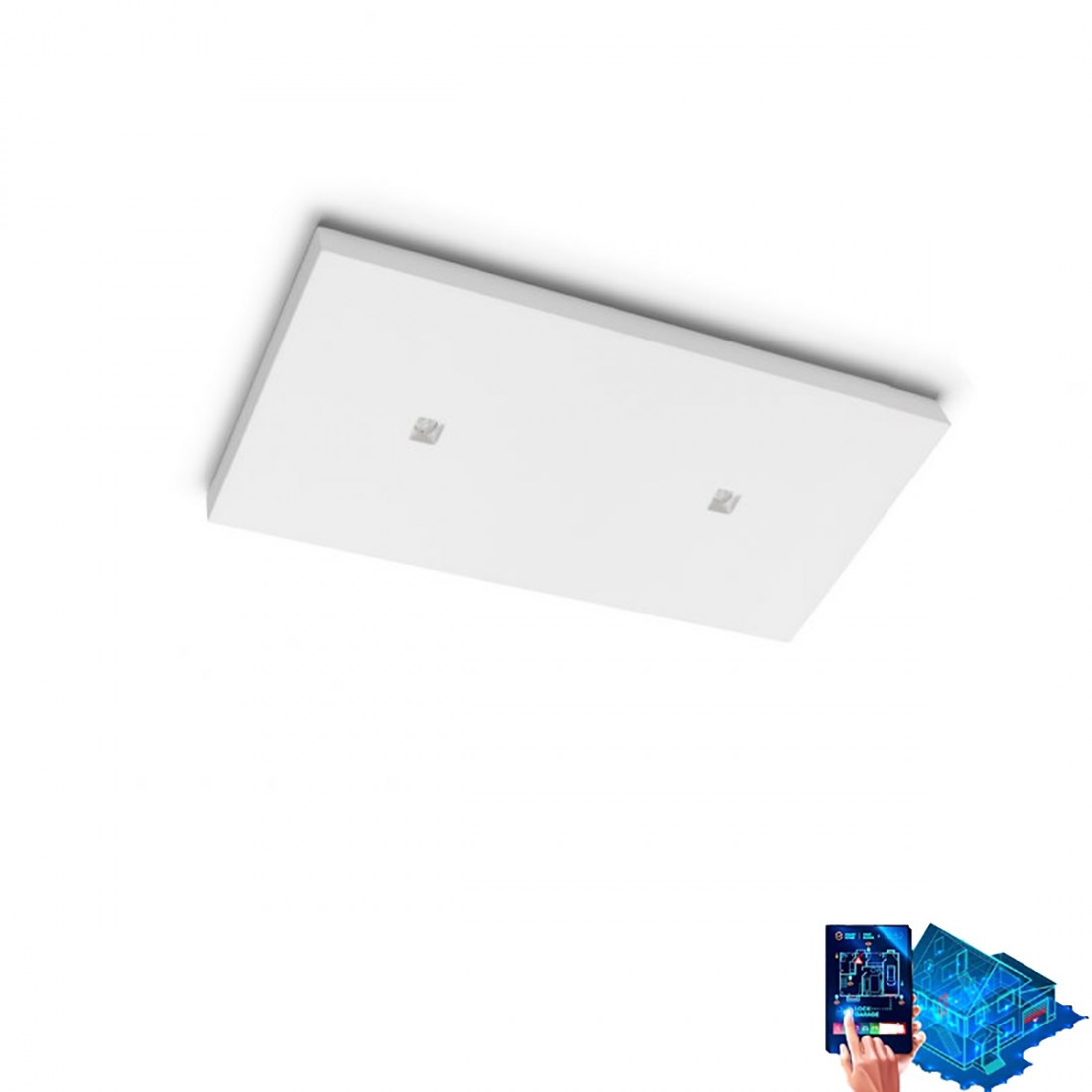 Gips-Deckenleuchte Belfiore 9010 FLAT DOUBLE 8903B.3040 LED