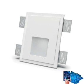 Aplique LED de pared fabricado en yeso escayola IN014 110mm x 110mm