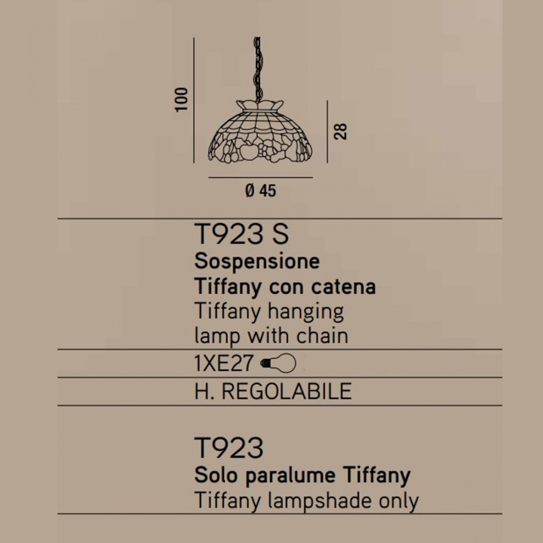 Sospensione FRUIT T923 S Perenz illumina