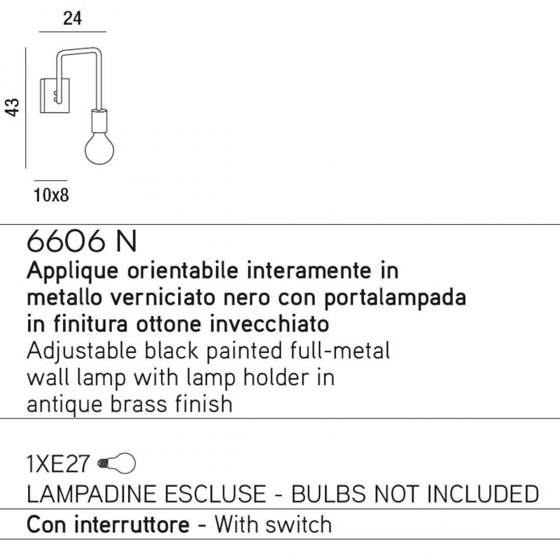 Applique VECTOR 6606 N Perenz illuminazione