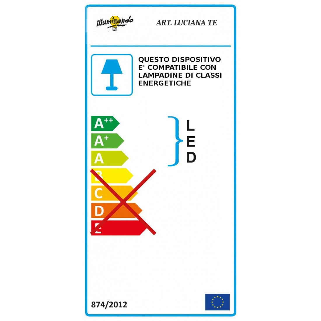 Piantana arco Illuminando LUCIANA TELUCIANA E27 LED