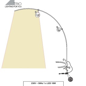 Trio Lighting dimmbare LED-Stehleuchte mit gewölbtem Arm