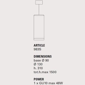 Toscot CARSO 983S GU10 LED suspension