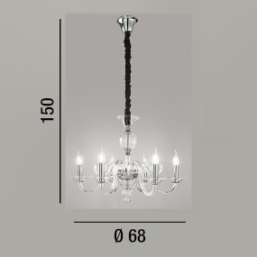 Lampadario BOUGIE 6496 Perenz illumina