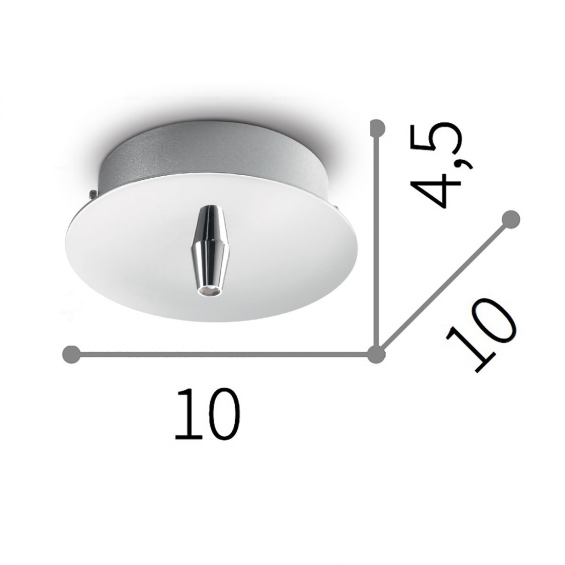 Ideal Lux 122830 base redonda de metal para techo