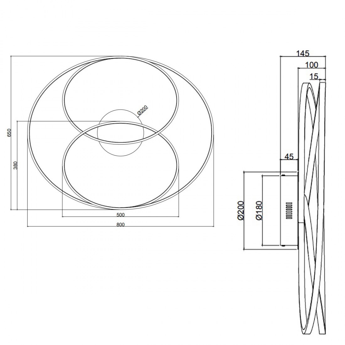 GALE Trio Lighting 673918007 lámpara de techo de módulo led ovalado ultramoderno