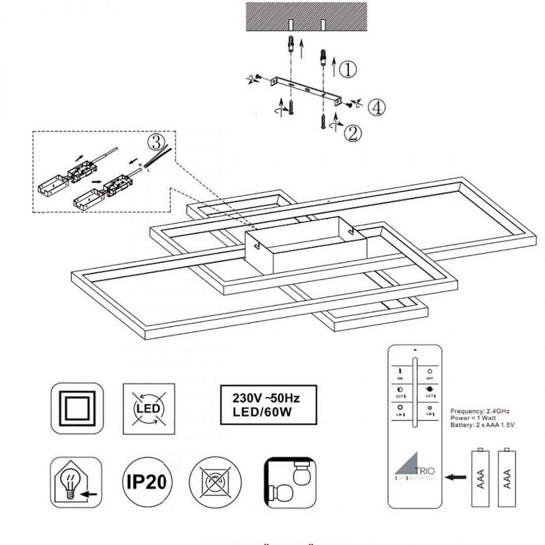 Trio Lighting IRVINE LED-Deckenleuchte