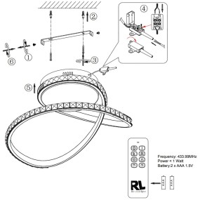 Plafonnier LED RGB Trio Lighting RUBIN 20W