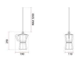 Belfiore 9010 MOKA FULL 2516Q 35 GU10 Suspensión LED