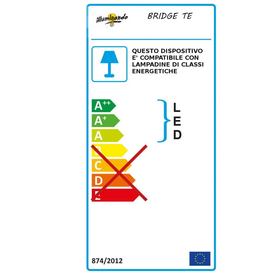 Piantana classica a led BRIDGE TE Illuminando lampada terra