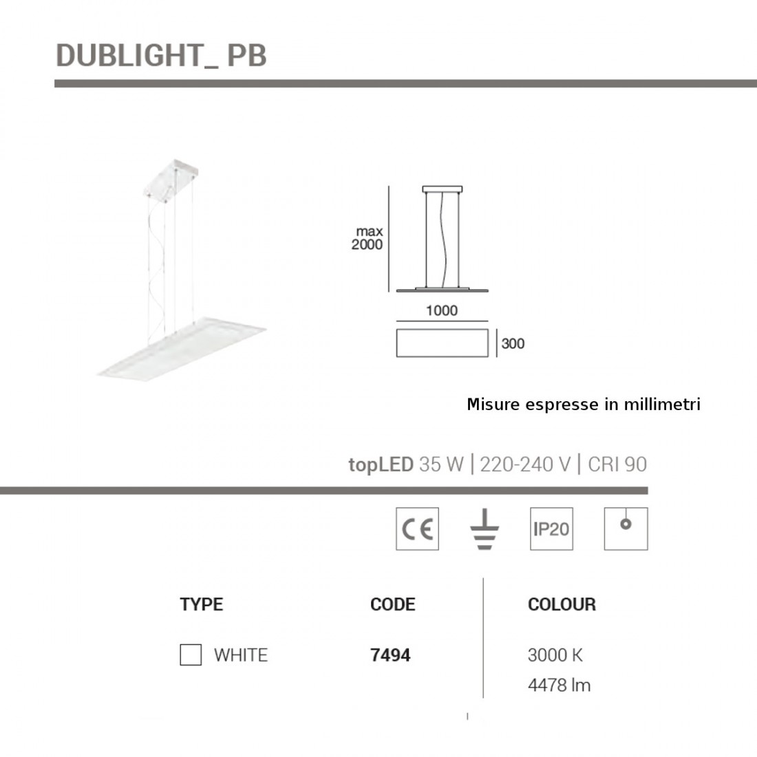 Lampadario DUBLIGHT LED Linea Light Group