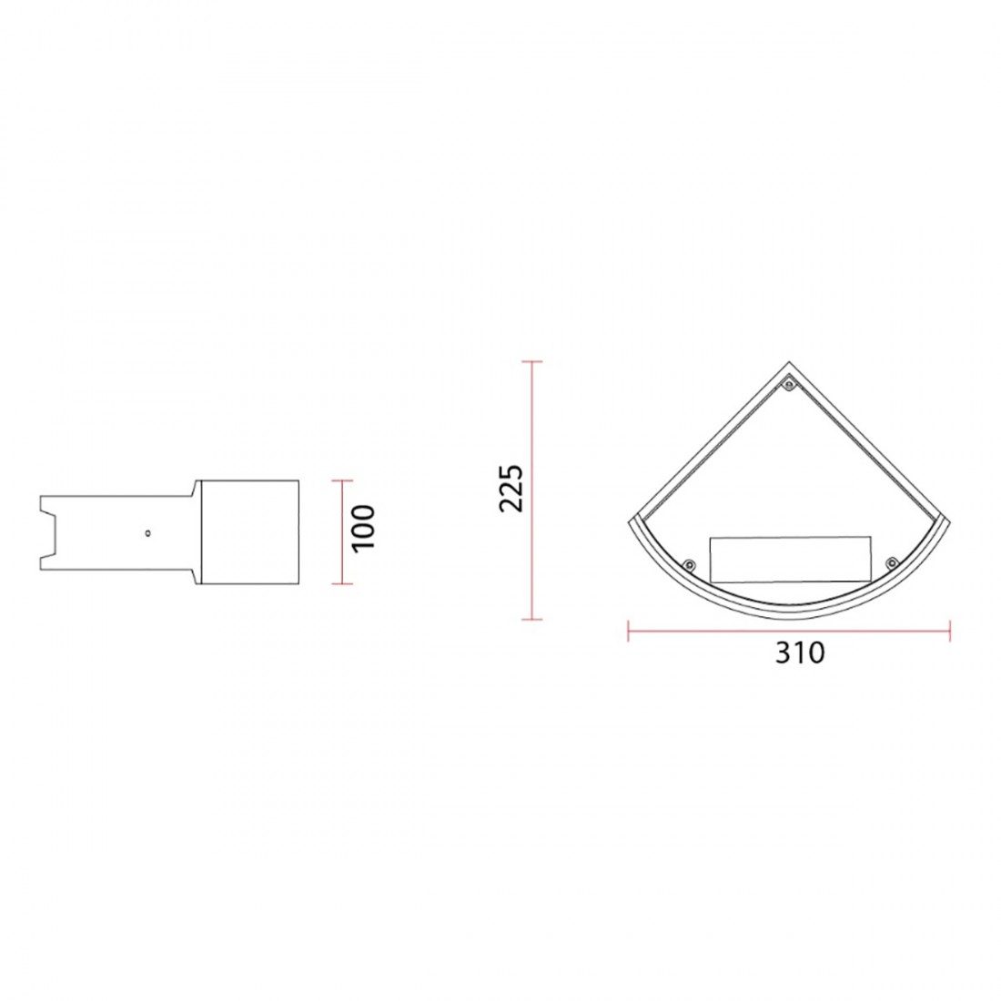 Lampada da parete di cemento alleggerito angolare Belfiore 2489B