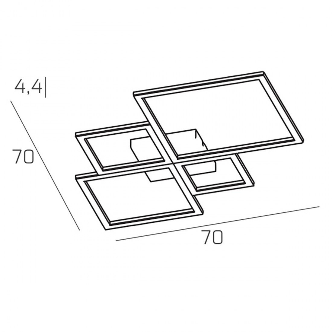 Top Light FOUR SQUARES 1162 Deckenleuchte