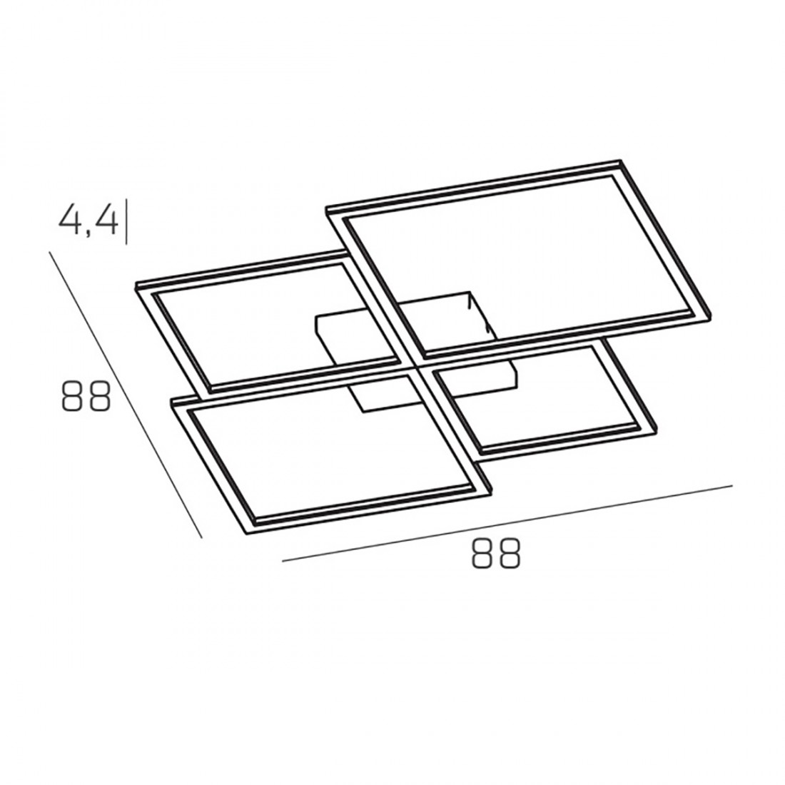 Top Light FOUR SQUARES 1162 plafonnier