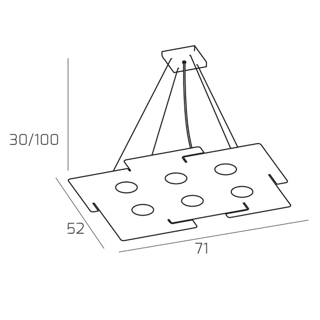 Lámpara de araña moderna Top Light ECHO 1161 S6 metal blanco gx53 led