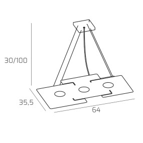 Lustre moderne Top Light ECHO 1161 S3 métal blanc gx53 led