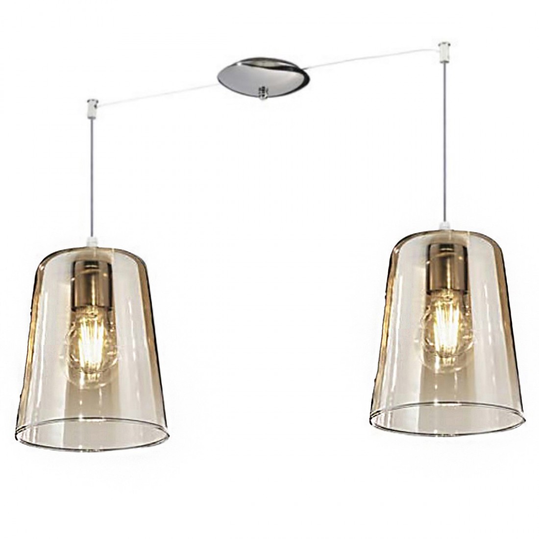 Doble suspensión Top Light SHADED 1164cr S2 E27 LED cristal Pyrex coloreado