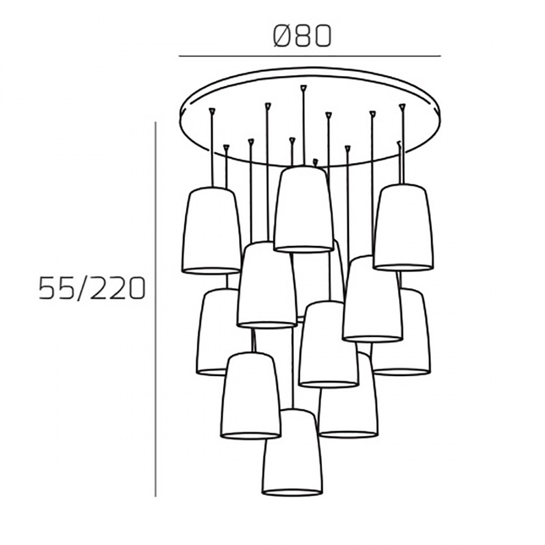 Lampadario Top Light SHADED 1164 S12 T