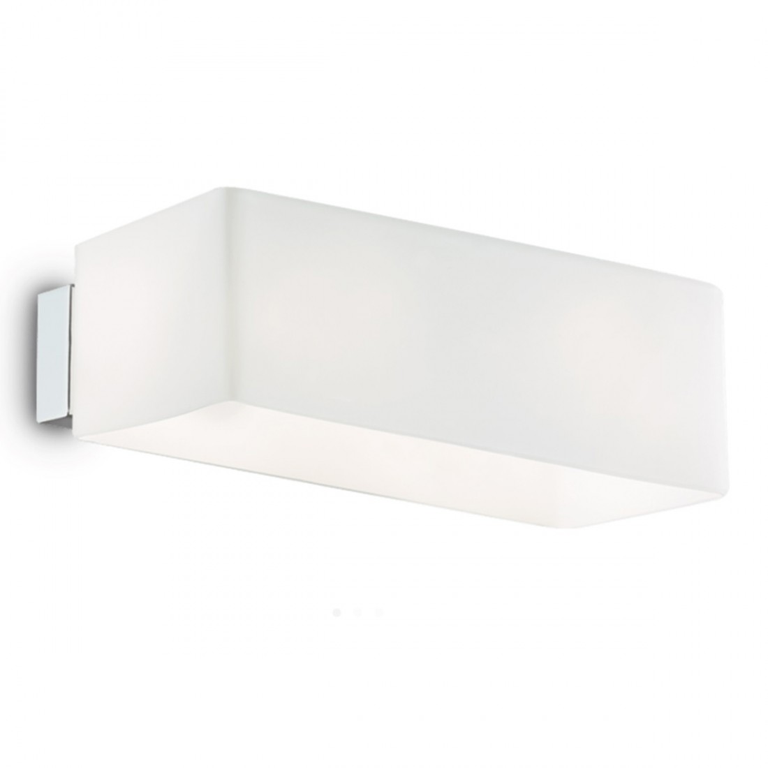 Ideal Lux BOX AP2 Wandleuchte weißes Glas, schwarze LED