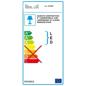 Ideal Lux TETRIS 1 AP1 G9 LED IP44 aplique moderno