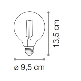 Lampadina VINTAGE E27 GLOBO 4W LED Ideal Lux