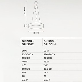 Lampadario alluminio Gea Led GPL301