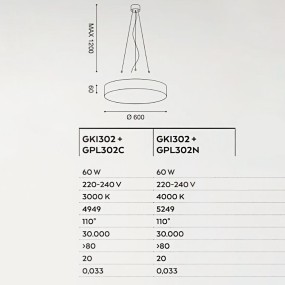 Lampadario alluminio Gea Led BIHAM R GPL302 GKI300