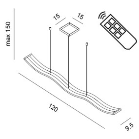 Promoingross ONDA S120 DIM LED suspension moderne, dimmable