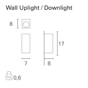 Applique murale LED PN-MARK GU10 LED 5W IP65 gris aluminium applique murale externe double émission externe