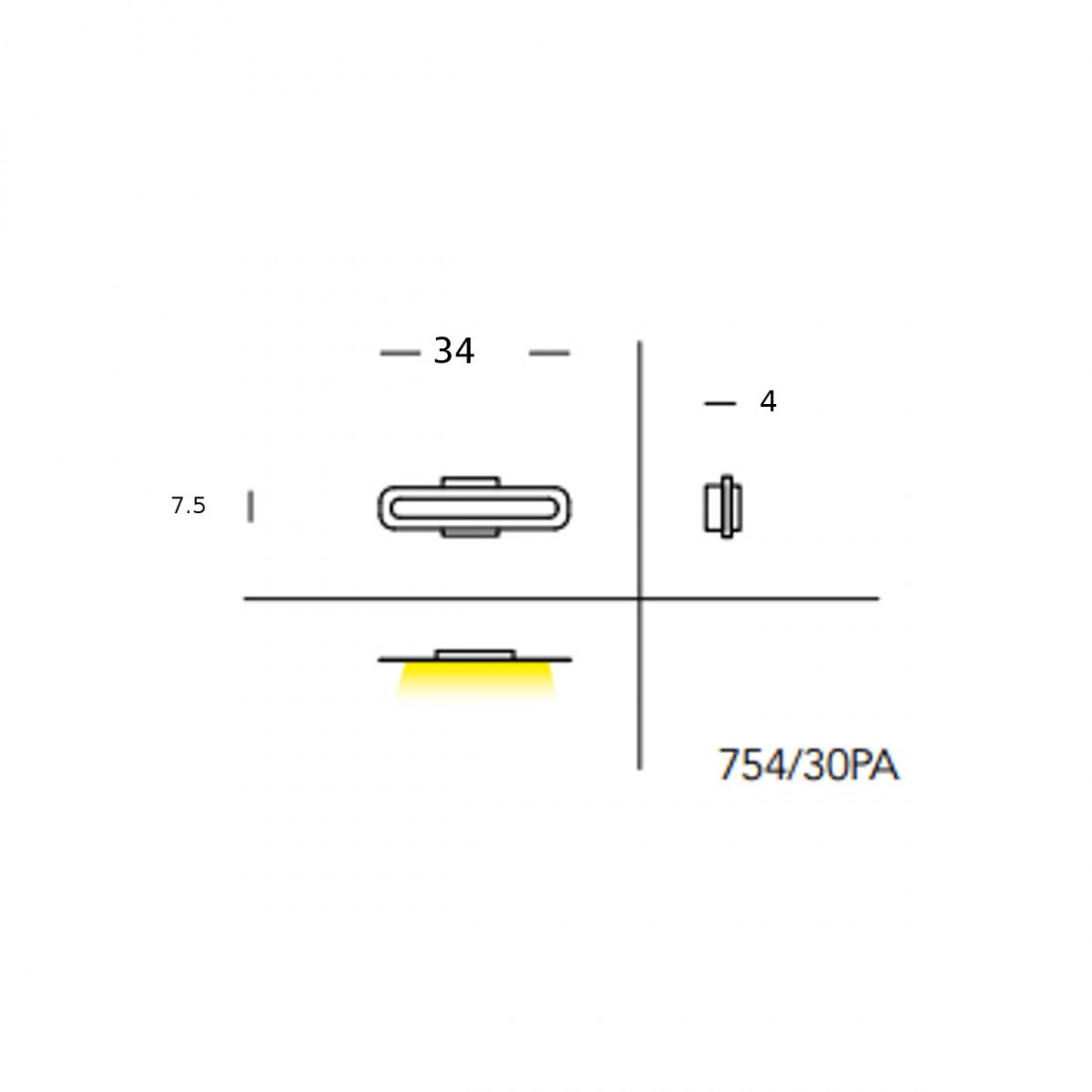 Plafoniera moderna Cattaneo illuminazione TRATTO 754 30PA LED