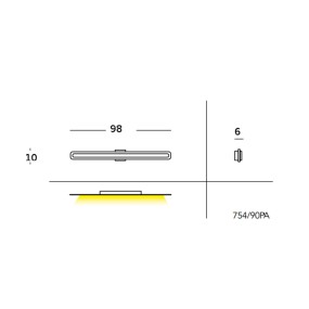 Plafoniera moderna Cattaneo illuminazione TRATTO 754 90PA LED