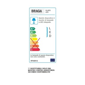 Applique GLASS LED 2081 PL30 Fratelli Braga illuminazione