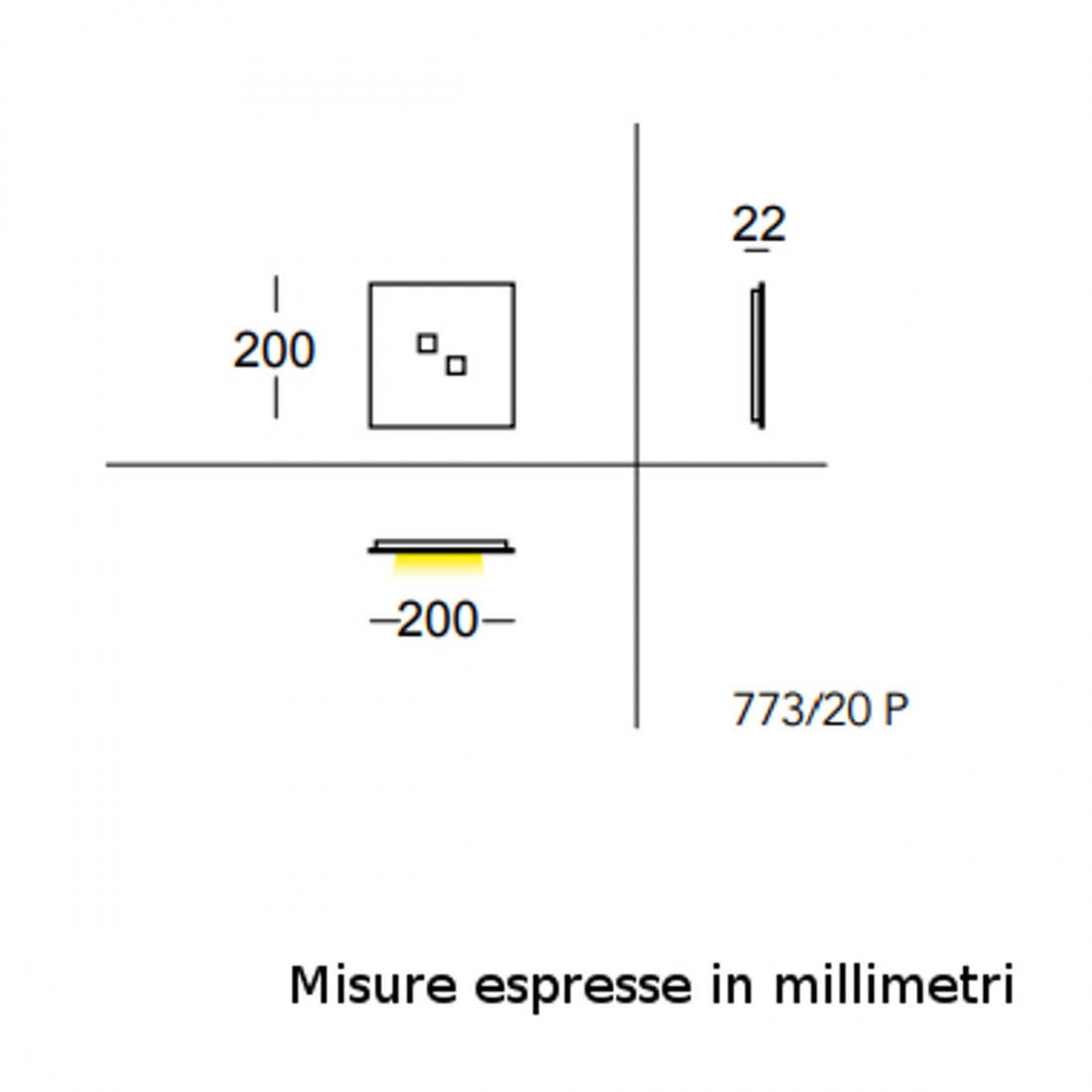 Plafoniera PLATEAU 773 20P Cattaneo illuminazione