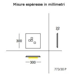 Plafonnier moderne Cattaneo éclairage PLATEAU 773 30P LED