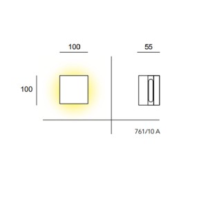 Applique QUADRETTO 761 10A Cattaneo illuminazione