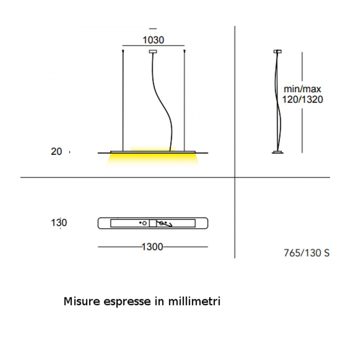 Lampadario moderno Cattaneo illuminazione BISCOTTO 765 130S LED