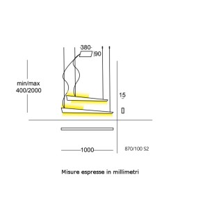 Lustre moderne Cattaneo éclairage KATANA 870 100S2 LED