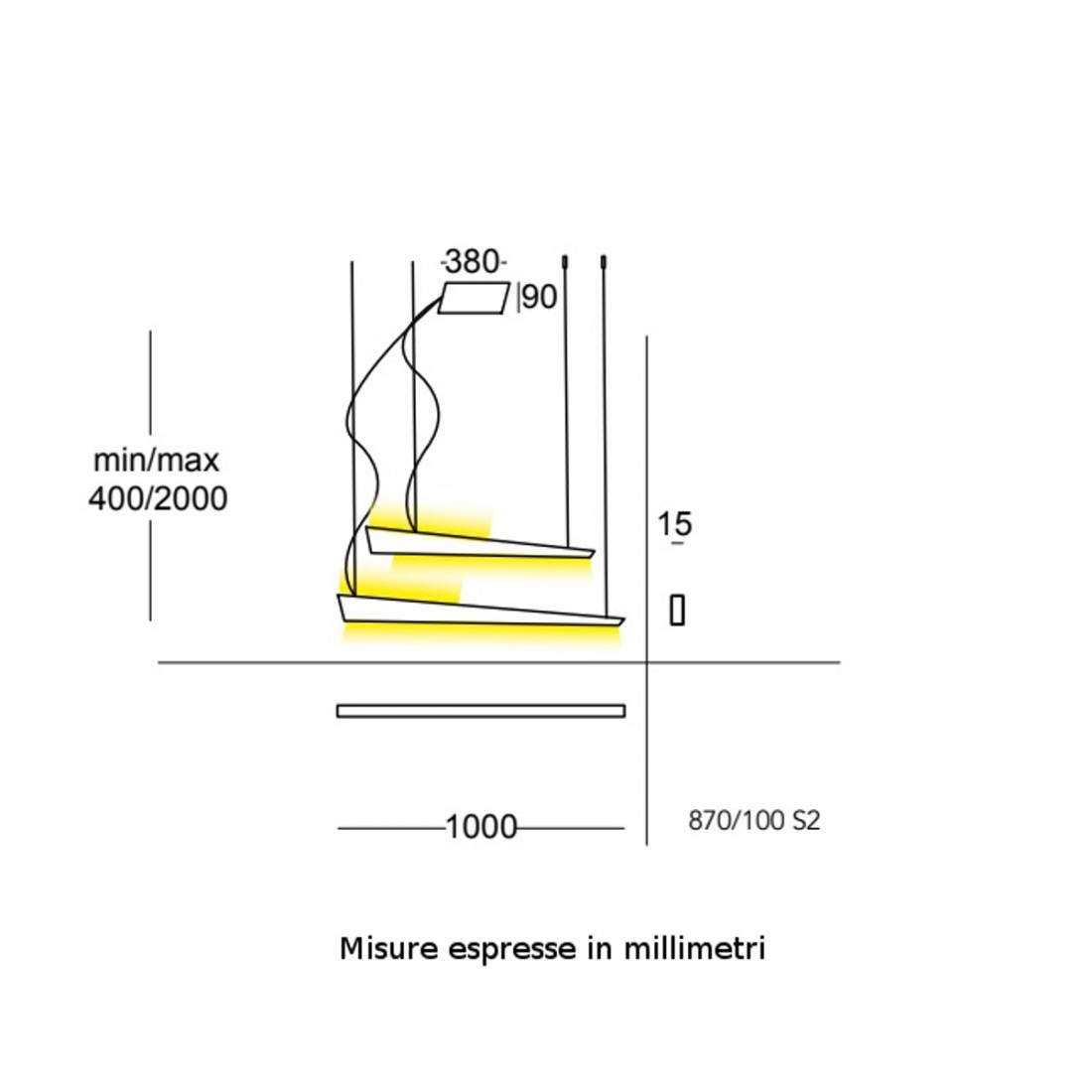 Lustre moderne Cattaneo éclairage KATANA 870 100S2 LED